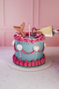 Detalle de pastel sirena